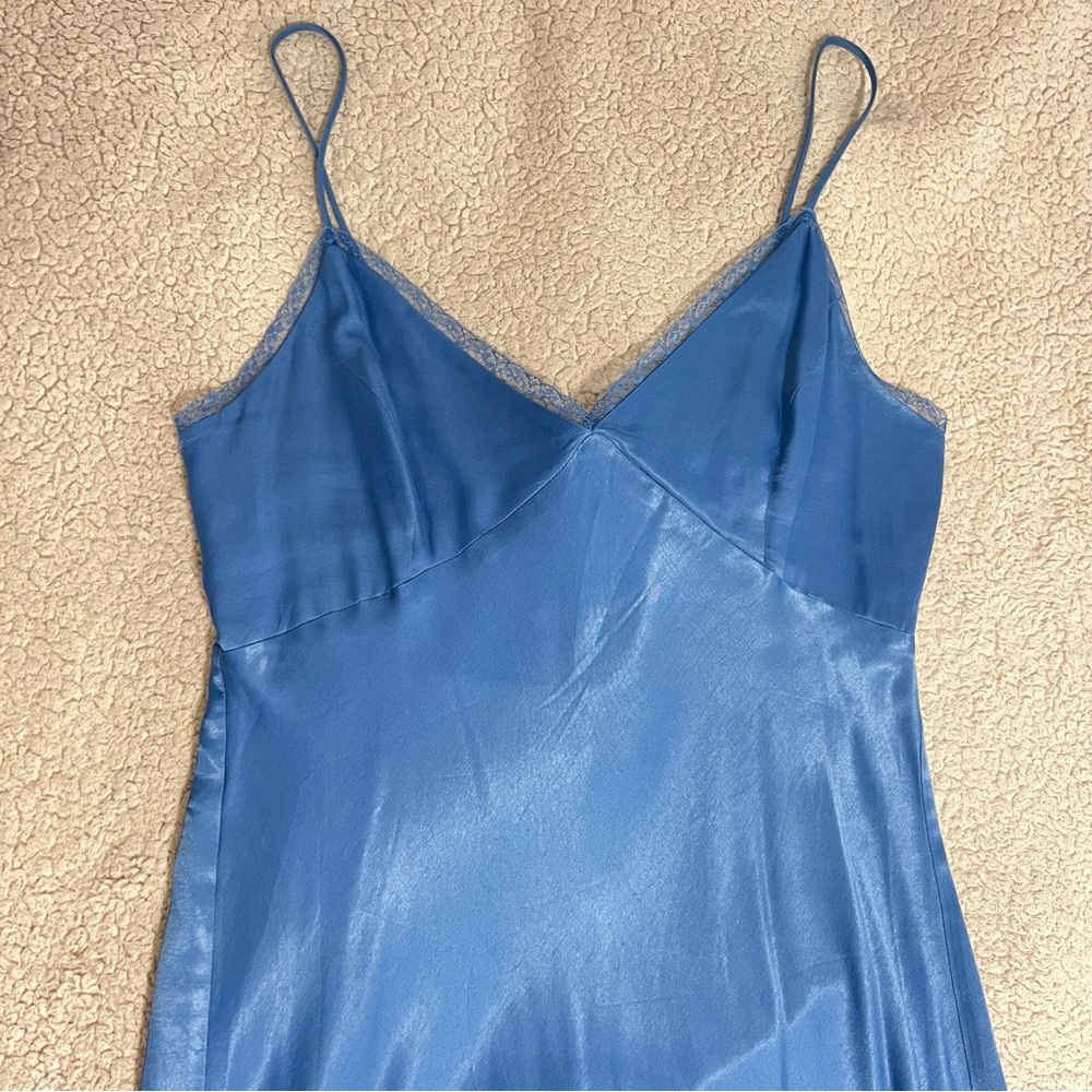 Zara Blue Satin Slip Dress